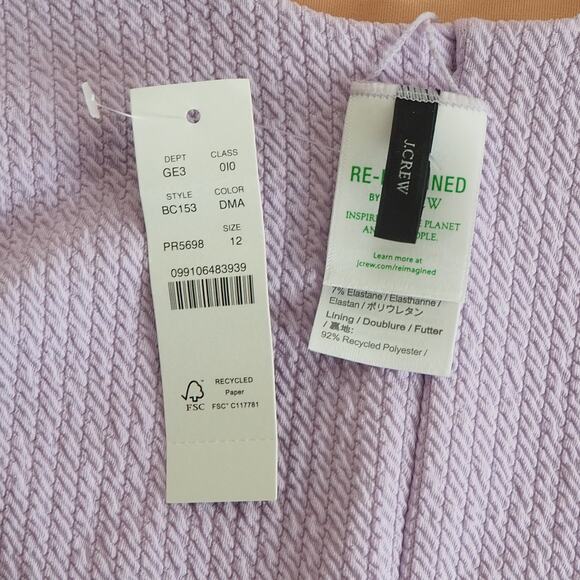 NWT J.Crew One Piece Swimsuit Size 12 Purple Textured Square Neck Low Back BC153 - Picture 6 of 13